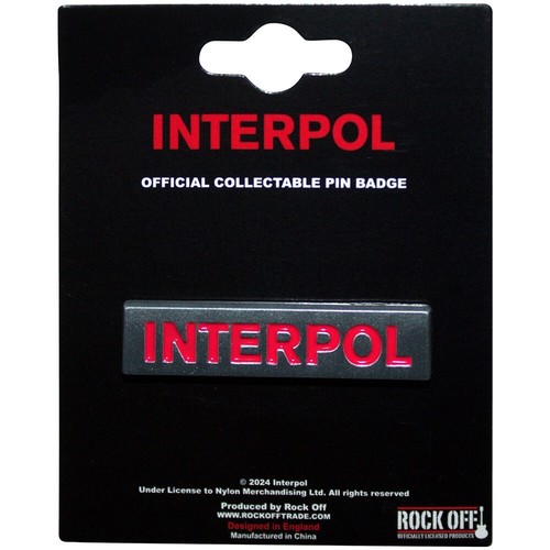 Interpol metal pin - badge:, text