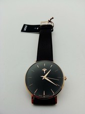 Joop! Armbanduhr Damen Quarzuhr Analog, mit Leder Armband, Schwarz, 5 bar Wasser