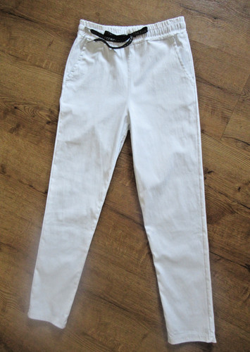 Damenhose auf gummizug weiss - auf,