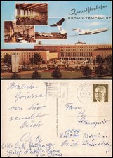 Tempelhof Berlin Mehrbild-AK Zentral-Flughafen  Terminal-Ansichten 1972