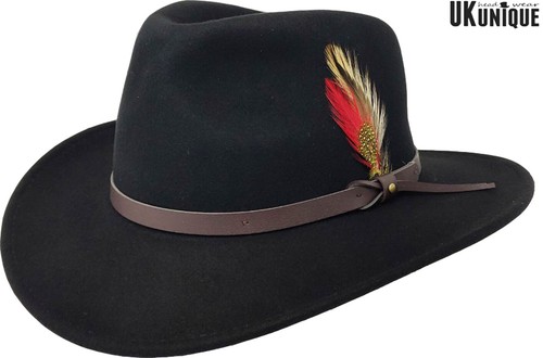 Knautschbarer filz fedora - 💎,