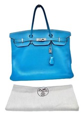 Hermés Birkin Bag 40 Handtasche Leder Togo Tasche Rarität Sammlung Blue Jean