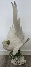 Porzellan Kakadu / Papagei Ronzan Italien 60er Vogel Barock Keramik 60cm hoch!