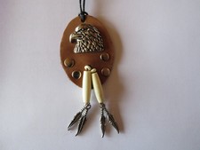 Indianerschmuck, Lederpatch mit Adler, mit Lederband zum Verstellen