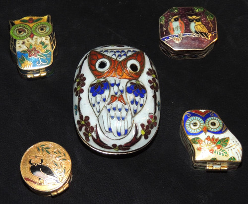 Kleine cloisonné dosen - 5x,