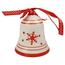 Keramik Glocke Weihnachten Motiv H 6,5 D 6 cm