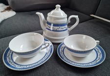 Kronester Bavaria Set Tee/Mokka/Kaffee blau weiß Porzellan RAR