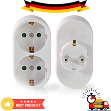 2 Fach EU Steckdose Mehrfachstecker Steckdosenleiste Zweifachstecker Adapter.