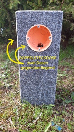Gartensteckdose doppel basalt - ,