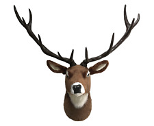 XXL groß Deko Figur Wand Hirschkopf Hirsch braun Rentier Geweih Wanddekoration