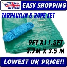 PLANE BODENBLECH ANHÄNGERABDECKUNG LOGABDECKUNG 2,7M X 3,5M + 15M POLYSEIL