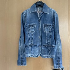 Marlboro Jeansjacke Blazer Jacke Taschen Kragen abknöpfbar Baumwolle Gr. M / 38