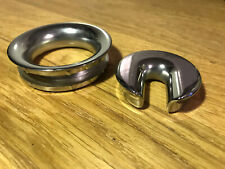 HÜLSTA Kabeldurchführung massiv Chrom Schreibtisch Kabeldurchlass aus Metall