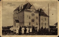 Ak Stod Staab Region Pilsen, Siechenhaus, Personen in historischen... - 4669953