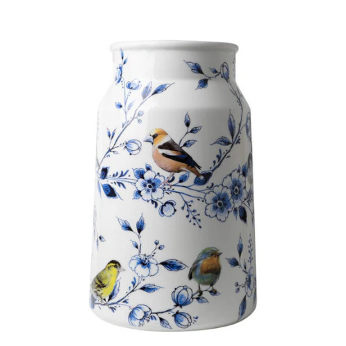 Heinen delfts blauw vaas - blauw,