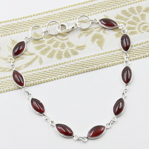 Armband granat silber - granat,