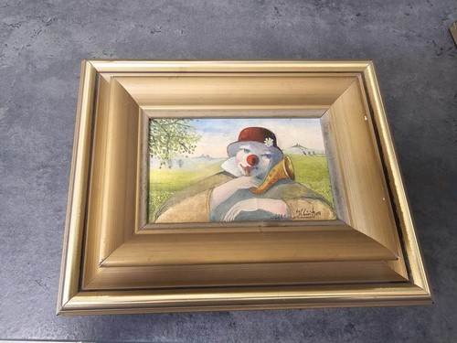 Schönes ölbild clown sig - schönes,