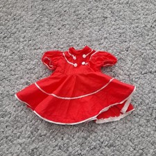 Original 50er Jahre Kleid für Puppen Gr. 30cm in Rot (ohne Puppe)
