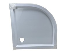 Aurlane Duschwanne Duschboden Viertelkreis Halbrund 90x90x15 cm weiß glatt