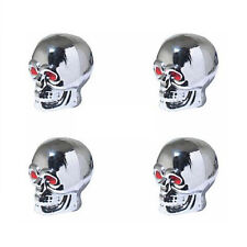 4 x Ventilkappen Totenkopf Skull Chrom Auto Motorrad Scooter Fahrrad Roller Quad