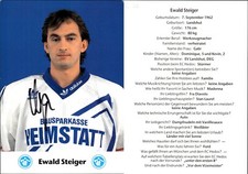 EWALD STEIGER Autogramm AK Autogrammkarte Eishockey EHC HEDOS München