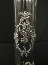 Große Glas Vase mit versilberter Montur Jugendstil Optik