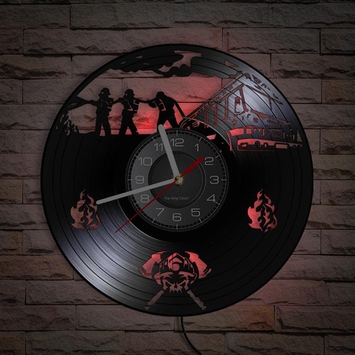 Vinyl wanduhr mit nachtlicht - mit,