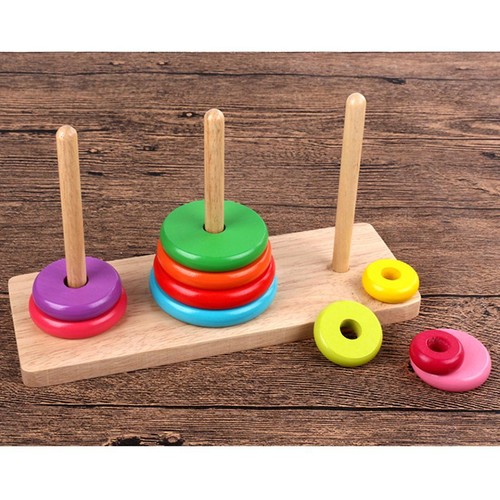 Wooden tower hanoi puzzle - wooden,