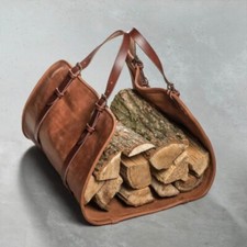 Leder holztragetasche - leder,
