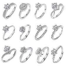 Damenring Herz Fingerring silbern Zirkonia Kristalle verstellbar Verlobungsring