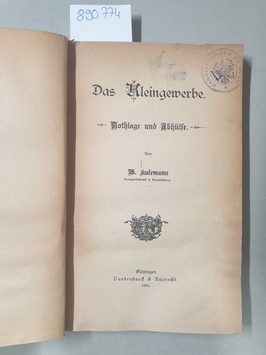 Das kleingewerbe nothlage - kleingewerbe, :