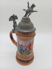 Gerz Reservistenkrug Dienstzeit Infanterie 3. comp. Zinndeckel W Germany Vintage