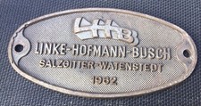 Waggonschild builders plate LHB WATENSTEDT sehr gut, Eisen