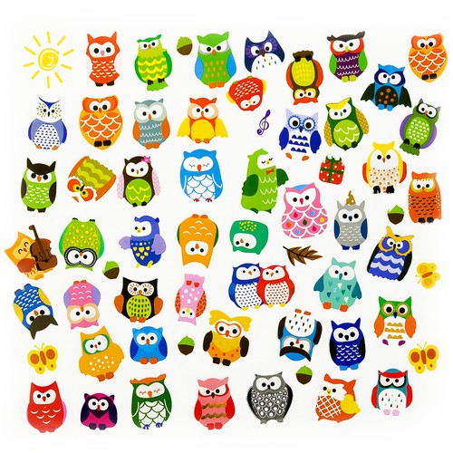 Eulen sticker set - set, 62