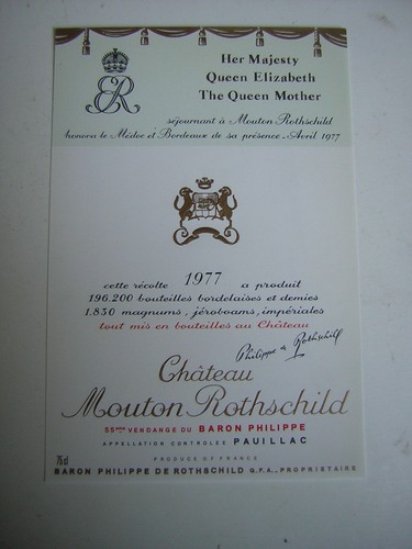 Wein 1977 chateau mouton - 1977,