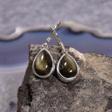 Gold obsidian ohrring 925er - gold,