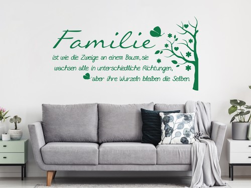 Wandtattoo familie baum spruch - familie,