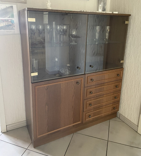 Vitrine holz glas braun - vitrine,