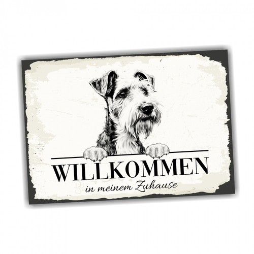 Hundeschild willkommen zuhause - hundeschild,