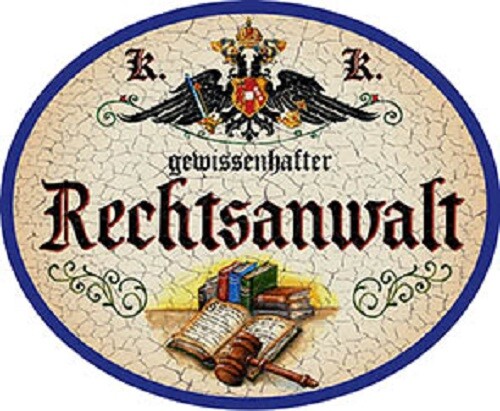 Rechtsanwalt nostalgieschild - +,