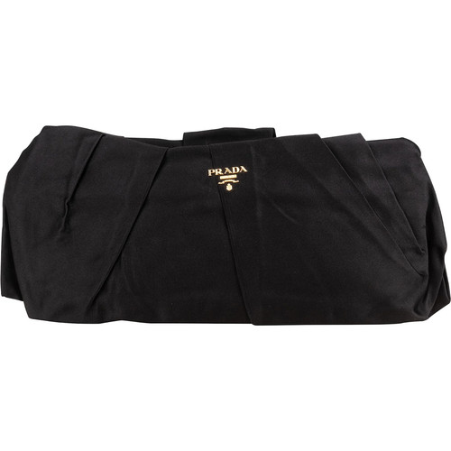 Prada black satin pleated - satin,