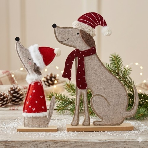 Weihnachtsdeko hundepaar - weihnachtsdeko,
