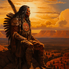 Wandbild indianer häuptling - indianer,