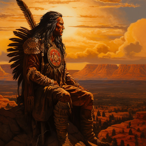 Wandbild indianer häuptling - indianer,