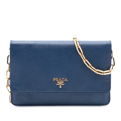 Prada saffiano wallet chain - saffiano,