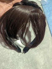 Haarteil, geflochtener Reif mit Pony, Dunkeles Braun, minimaler Rotstich 