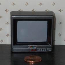 Vintage Fernseher MINIATUR Kühlschrank Magnet Puppenstube Wichtelhaus Setzkasten