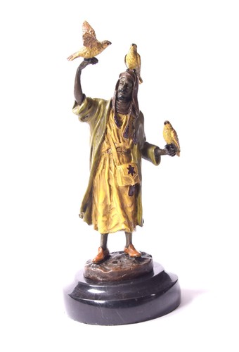 Bronzefigur arabischer falkner - bronzefigur,