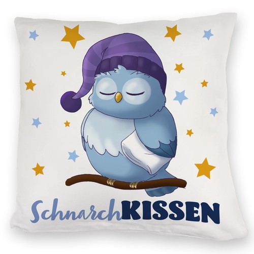 Schlafende eule kuschelkissen - schlafende,