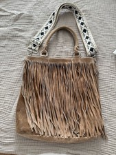 Wildledertasche Fransen Langer Gurt